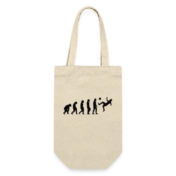 Fußballspieler Fußballmannschaft Fußballdesign - Geschenkbeutel für Flaschen - Natur - Vorne