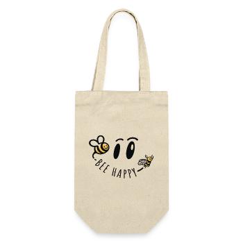 Bee Happy Bee Positive Saying Happiness - Gift Bag for Bottles - nature - Front