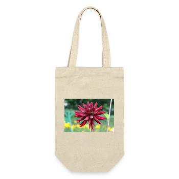 Blume rot rote Blume - Geschenkbeutel für Flaschen - Natur - Vorne