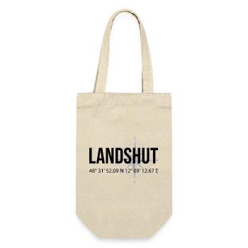 Koordinaten Landshut - Geschenkbeutel für Flaschen - Natur - Vorne