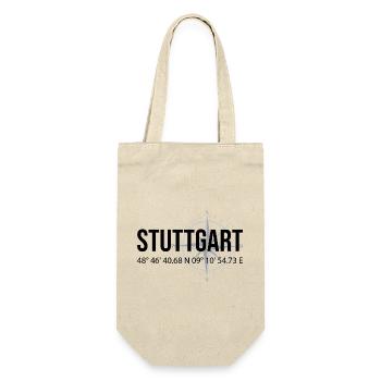 Koordinaten Stuttgart - Geschenkbeutel für Flaschen - Natur - Vorne