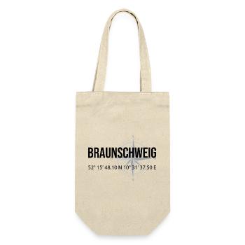 Koordinaten Braunschweig - Geschenkbeutel für Flaschen - Natur - Vorne