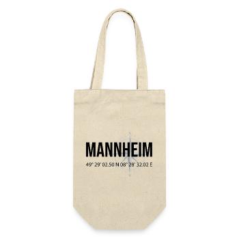 Koordinaten Mannheim - Geschenkbeutel für Flaschen - Natur - Vorne