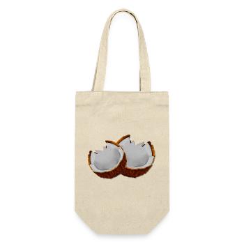 coole geburtstagsgeschenke, exotische nuss - Geschenkbeutel für Flaschen - Natur - Vorne
