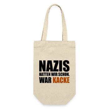 nazis hatten wir schon war kacke - Geschenkbeutel für Flaschen - Natur - Vorne