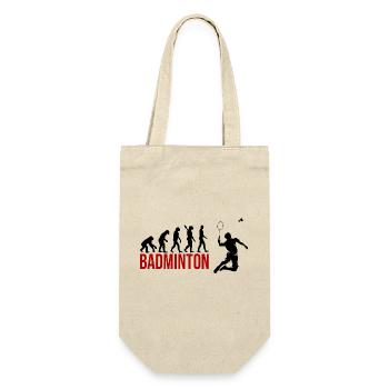 Evolution Badminton - Geschenkbeutel für Flaschen - Natur - Vorne