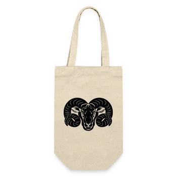 Sternzeichen Bild Widder - Geschenkbeutel für Flaschen - Natur - Vorne