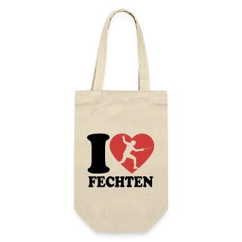 I Love Fechten - Herz - Sport - Geschenkbeutel für Flaschen - Natur - Vorne
