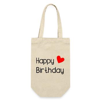 HAPPY BIRTHDAY. HAPPY BIRTHDAY. ANNIVERSARY. - Gift Bag for Bottles - nature - Front