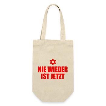Nie wieder ist jetzt - Geschenkbeutel für Flaschen - Natur - Vorne
