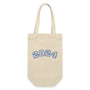 2024 Sport Blau - Geschenkbeutel für Flaschen - Natur - Vorne
