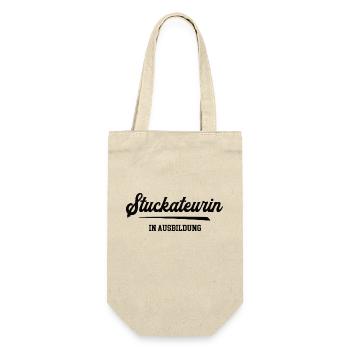 Stuckateurin in Ausbildung Stuckateurausbildung - Geschenkbeutel für Flaschen - Natur - Vorne