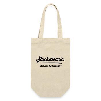 Stuckateurin Ausbildung Bestanden Azubi Stuckateur - Geschenkbeutel für Flaschen - Natur - Vorne