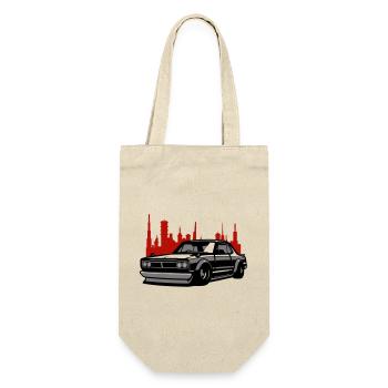 Lowrider Skyline Silhouette - Geschenkbeutel für Flaschen - Natur - Vorne