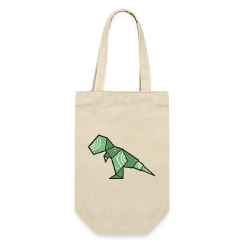 T-Rex Dino Origami Style - Gift Bag for Bottles - nature - Front
