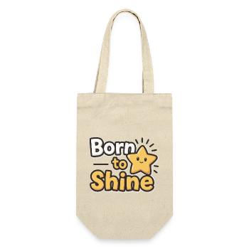 Born to Shine – Strahlender Stern - Gift Bag for Bottles - nature - Front
