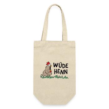 Wüde Henn Hendl this Huhn - Geschenkbeutel für Flaschen - Natur - Vorne