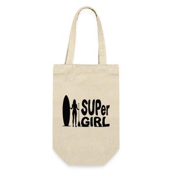 SUPer Fille avec Stand Up Paddle SUP Design - Sac à bouteille - nature - Devant