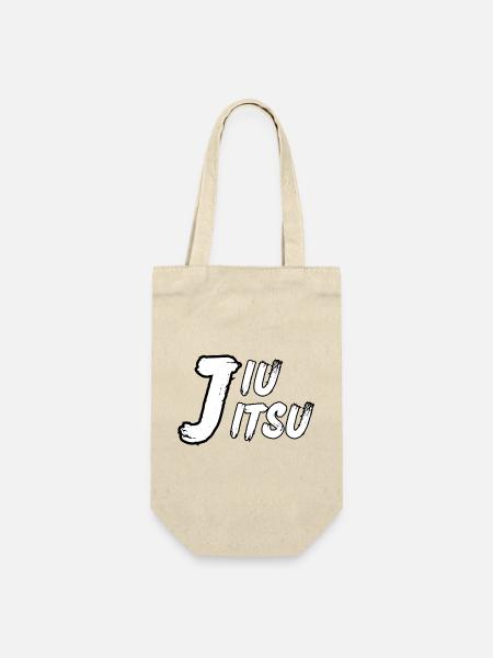 Jiu Jitsu – Minimalistisches Design Weiß - Geschenkbeutel für Flaschen - Natur