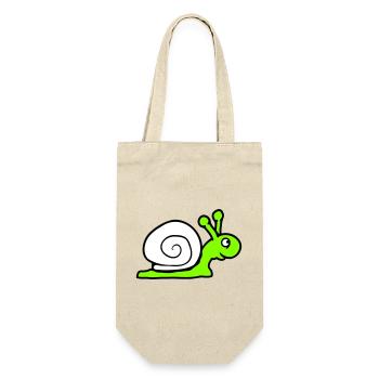 Schnecke Schneckenhaus niedlich süß glücklich Cool - Geschenkbeutel für Flaschen - Natur - Vorne