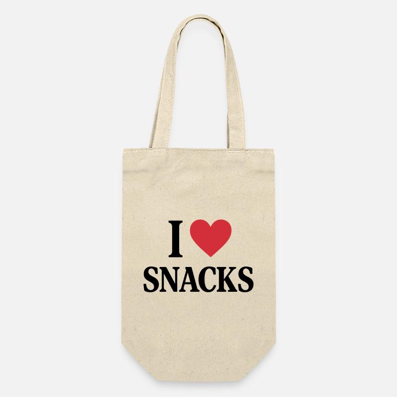 I ❤️ SNACKS - Geschenkbeutel für Flaschen - Natur