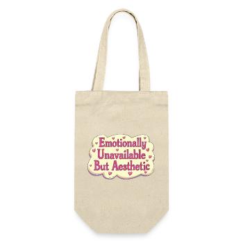 Emotionally Unavailable Retro Aesthetic - Geschenkbeutel für Flaschen - Natur - Vorne