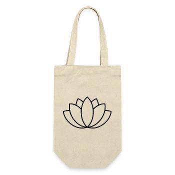 Fleur de lotus dessin au trait - Sac à bouteille - nature - Devant