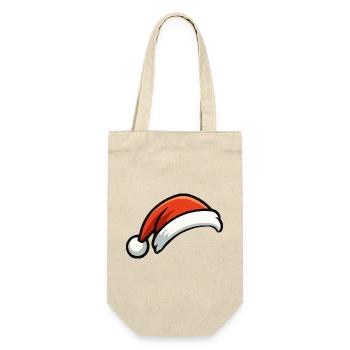 Festlicher Weihnachtshut Cartoon - Geschenkbeutel für Flaschen - Natur - Vorne