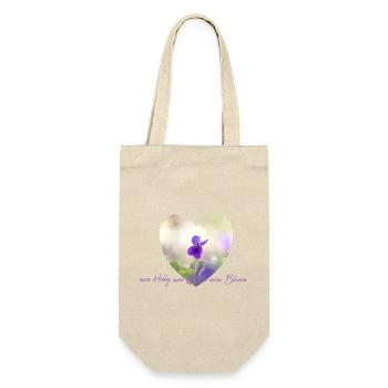 Blumenherz Veilchen im Pastelllicht Garten Blumen - Geschenkbeutel für Flaschen - Natur - Vorne