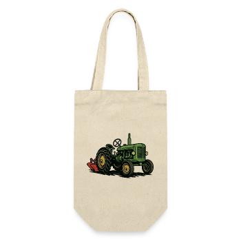 Green tractor in the light of agriculture - Gift Bag for Bottles - nature - Front