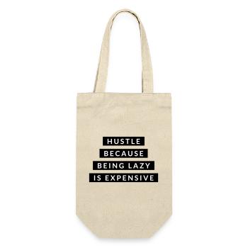 Hustle Because Being Lazy - Motivation Black - Gift Bag for Bottles - nature - Front