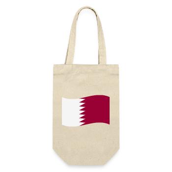 Katar-Flagge - Geschenkbeutel für Flaschen - Natur - Vorne