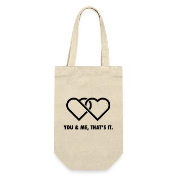 Linked Hearts Valentine - You And Me Black - Gift Bag for Bottles - nature - Front
