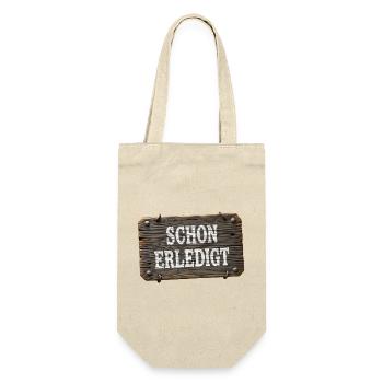 Already done – rustic workshop sign - Gift Bag for Bottles - nature - Front