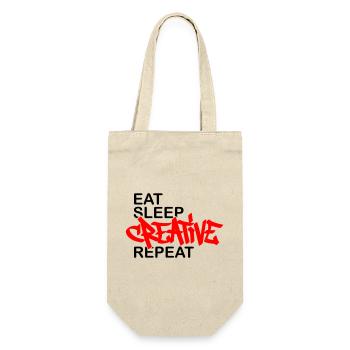 Eat Sleep Creative Repeat - Geschenkbeutel für Flaschen - Natur - Vorne