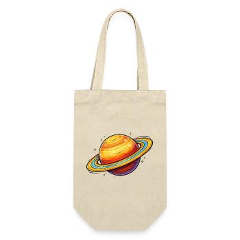 Saturn Planet - Geschenkbeutel für Flaschen - Natur - Vorne