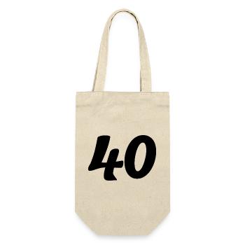 40. 40 YEARS. 40th ANNIVERSARY. 40 YEARS ANNIVERSARY. - Gift Bag for Bottles - nature - Front