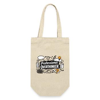 Professional OVERTHINKER - Geschenkbeutel für Flaschen - Natur - Vorne