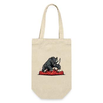 Rhinoceros Alpha Charge Rhino Power Maskottchen - Geschenkbeutel für Flaschen - Natur - Vorne
