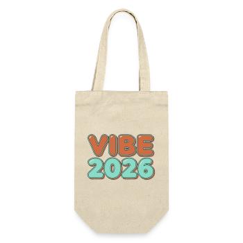 Retro Vibe 2026 Typographie Lettrage - Sac à bouteille - nature - Devant