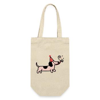 Party Dachshund Birthday Dog - Gift Bag for Bottles - nature - Front