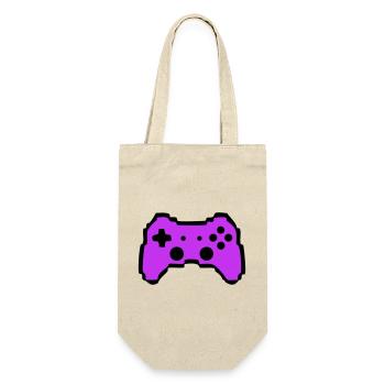 Retro Gamepad Controller Gamer - Geschenkbeutel für Flaschen - Natur - Vorne