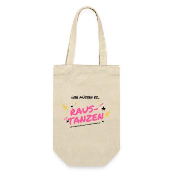 Raus Tanzen Neon Graffiti - Geschenkbeutel für Flaschen - Natur - Vorne