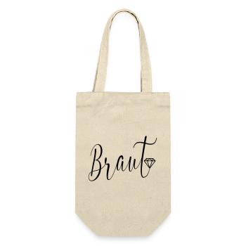 Hochzeit Diamanten Braut - Geschenkbeutel für Flaschen - Natur - Vorne