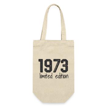1973 Limited Edition Retro Geburtstag Jahrgang Des - Geschenkbeutel für Flaschen - Natur - Vorne
