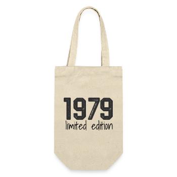 1979 Limited Edition Retro Geburtstag Jahrgang Des - Geschenkbeutel für Flaschen - Natur - Vorne