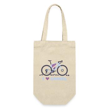 I Love Gravel Fahrrad - Geschenkbeutel für Flaschen - Natur - Vorne