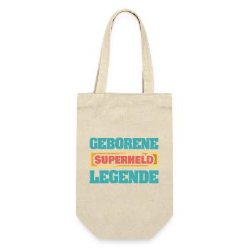 Legende Superheld - Geschenkbeutel für Flaschen - Natur - Vorne