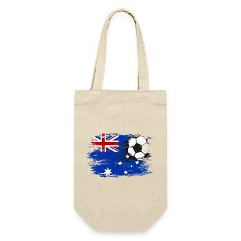 Australien Flagge Fußball used - Geschenkbeutel für Flaschen - Natur - Vorne