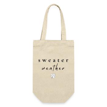 Temps pour les pulls | Chemise typographie d’automne - Sac à bouteille - nature - Devant